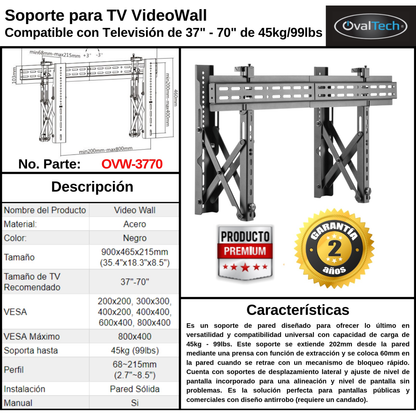 Soporte para Videowall OVALTECH OVW-3770