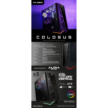 Gabinete Gaming Colosus  Naceb Technology NA-0610