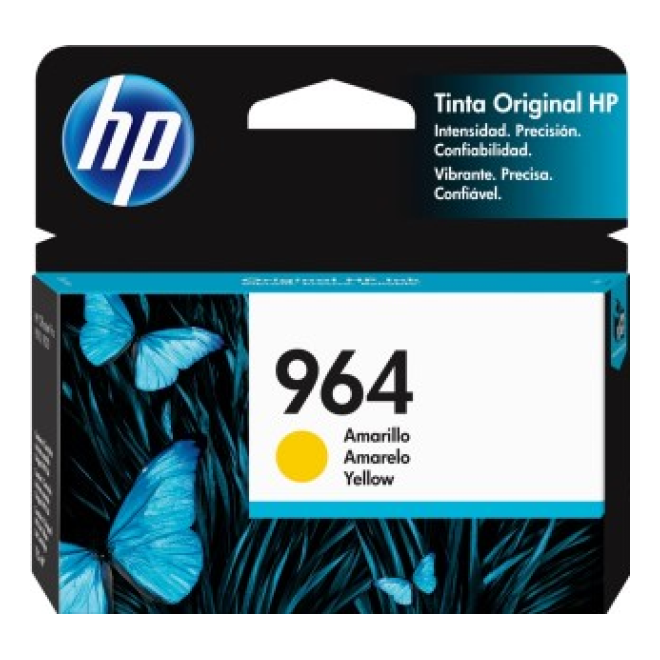 Cartucho de Tinta HP Original 964 Amarillo – Para OfficeJet Pro 9010, OfficeJet Pro 9020, OfficeJet Pro 9015 (3JA52AL)