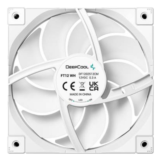 Ventilador DeepCool FT12 120 mm 500-2150 RPM (R-FT12-WHWPN3-G)