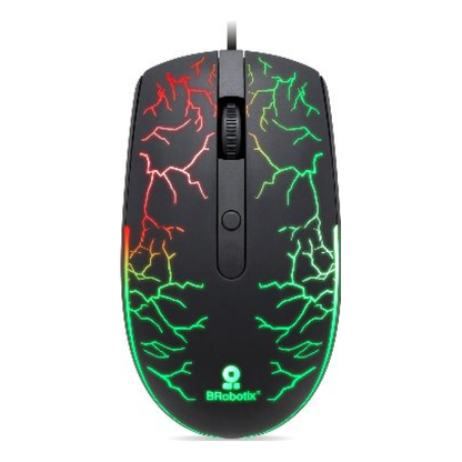 Mouse Gaming BROBOTIX USB Iluminado USB 1600 DPI RGB Negro (263946)
