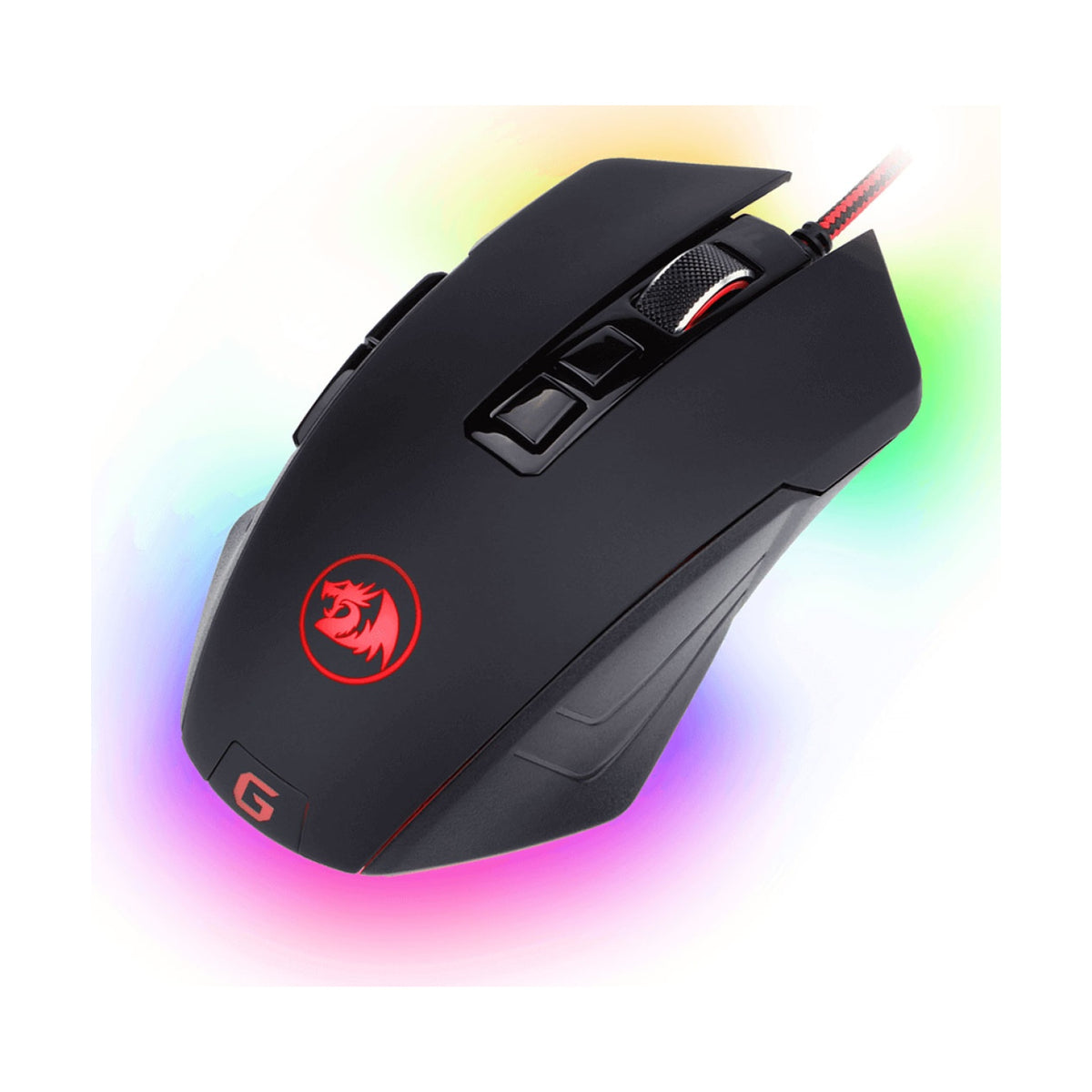 Mouse Gaming Redragon Dagger 2 USB óptico 10000 DPI 8 botones RGB Aluminio, Negro (M715RGB-1)