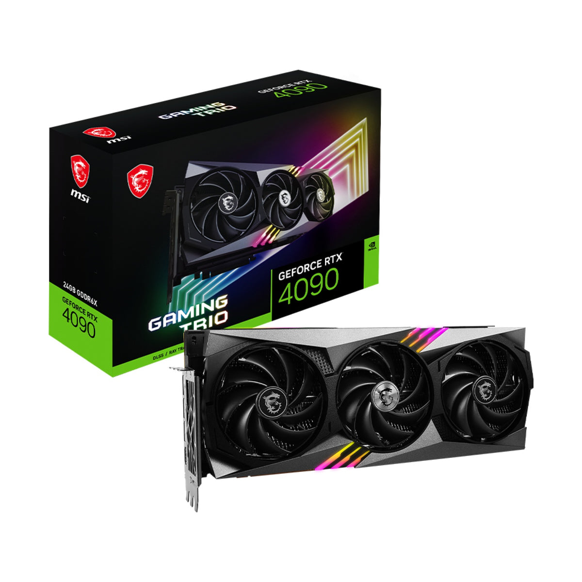 Tarjeta de Video Gaming MSI RTX 4090 Gaming X TRIO 24 GB GDDR6X G4090GT24 3 Ventiladores