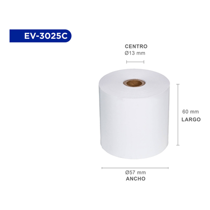 Rollos de papel EVOTEC EV-3025C