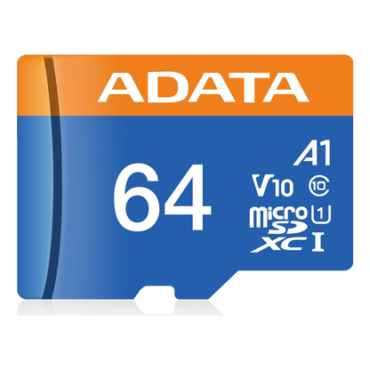 Tarjeta de Memoria microSDXC ADATA Premier 64 GB V10 A1 lectura 100 MB/s escritura 25 MB/s (AUSDX64GUICL10A1-RA1)