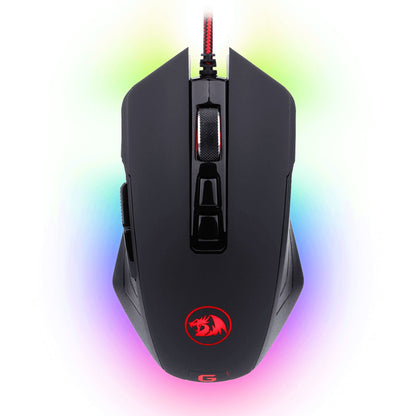 Mouse Gaming Redragon Dagger 2 USB óptico 10000 DPI 8 botones RGB Aluminio, Negro (M715RGB-1)