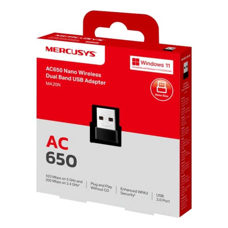Adaptadores USB Red MERCUSYS MA20N