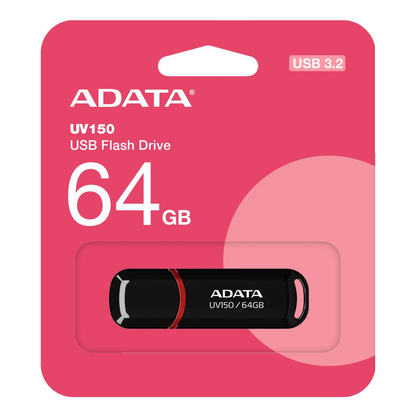 Memoria USB ADATA UV150 64 GB USB 3.2 Negro (AUV150-64G-RBK)