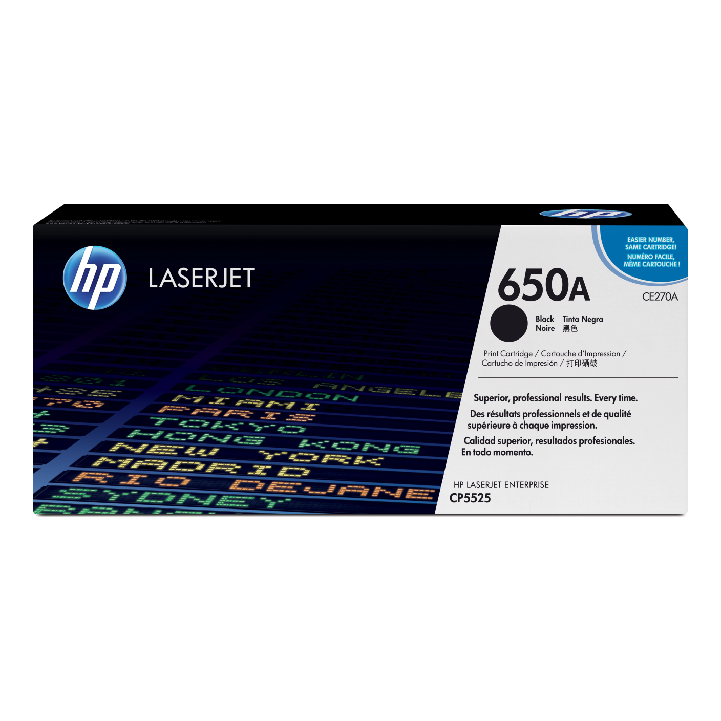 Tóner HP Original 650A Negro – Para CP5225, CP5525, M651 (CE270A)