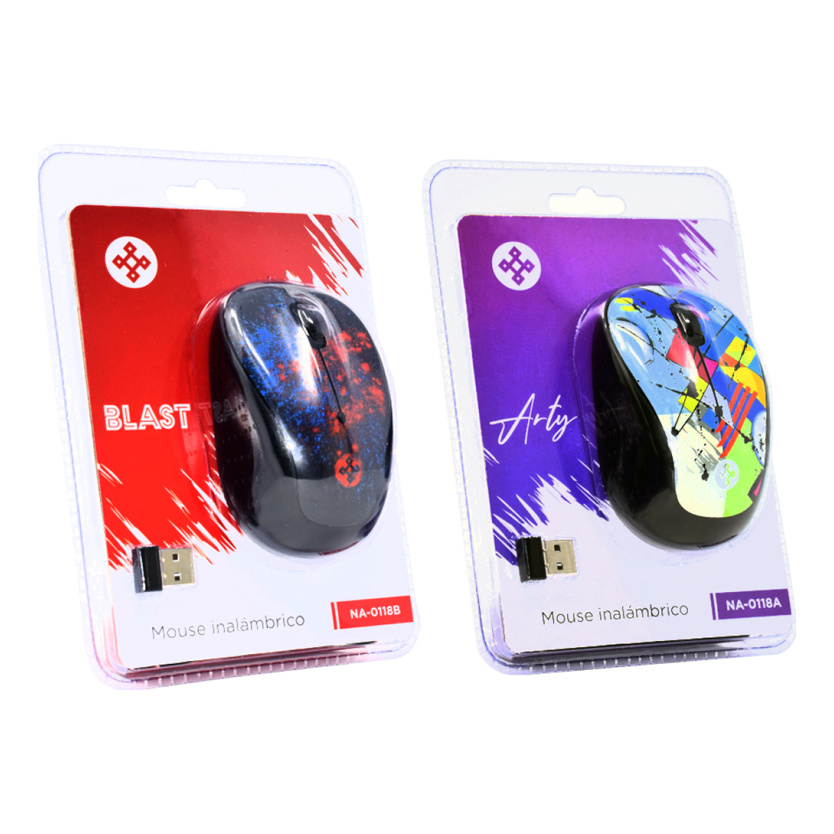 Mouse Naceb Technology NA-0118B inalámbrico 2.4 GHz 1000 DPI 3 botones Negro