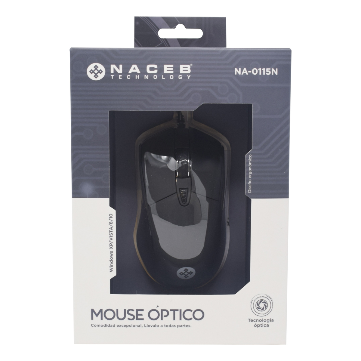 Mouse Naceb Technology NA-0115N USB óptico 2400 DPI 6 botones Negro