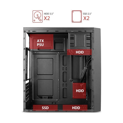 Gabinete MICRO ATX Stylos STPGAC4B