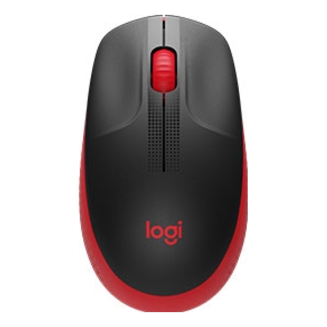 Mouse Logitech M190 inalámbrico 2.4 GHz óptico 1000 DPI 3 botones Negro, Rojo (910-005904)