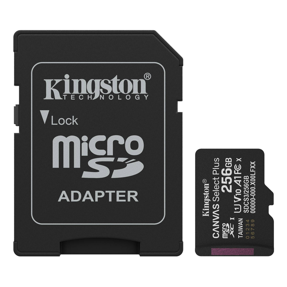 Tarjeta de Memoria microSDXC Kingston Technology Canvas Select Plus Gen 3 256 GB Clase 10 lectura 150 MB/s (SDCS3/256GB)