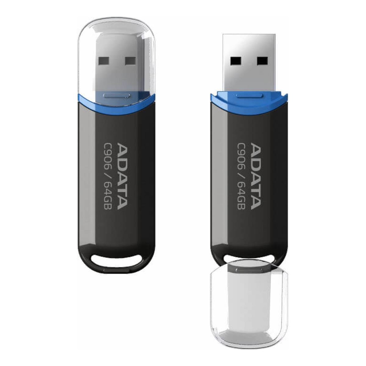 Memoria USB ADATA C906 64 GB Negro/Azul (AC906-64G-RBK)