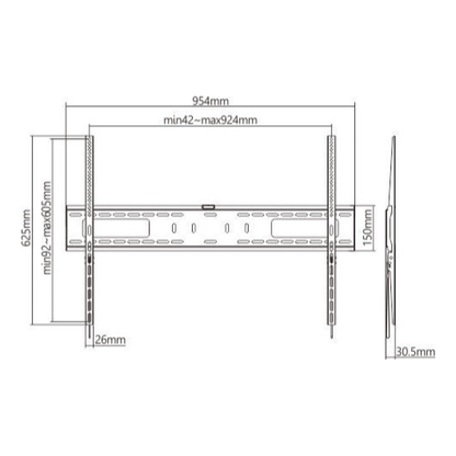 Soporte de Pared FIJO para TV OVALTECH OVTV-F60100