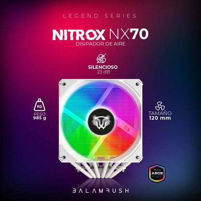 Disipador Balam Rush Nitrox NX70, 600-1800 RPM, 73.6 CFM (BR-937931)