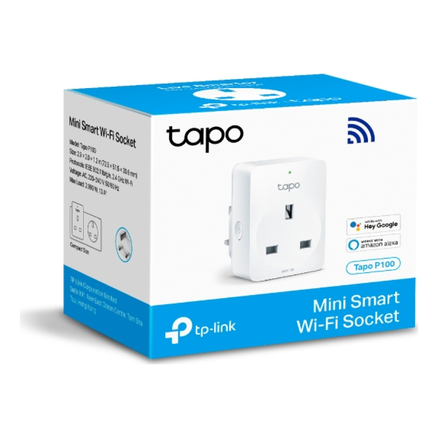 Contacto Inteligente Wi-Fi TP-LINK Kit Mini Enchufe Inteligente Wi-Fi Tapo (P100(1-PACK)) (P100(1-PACK))