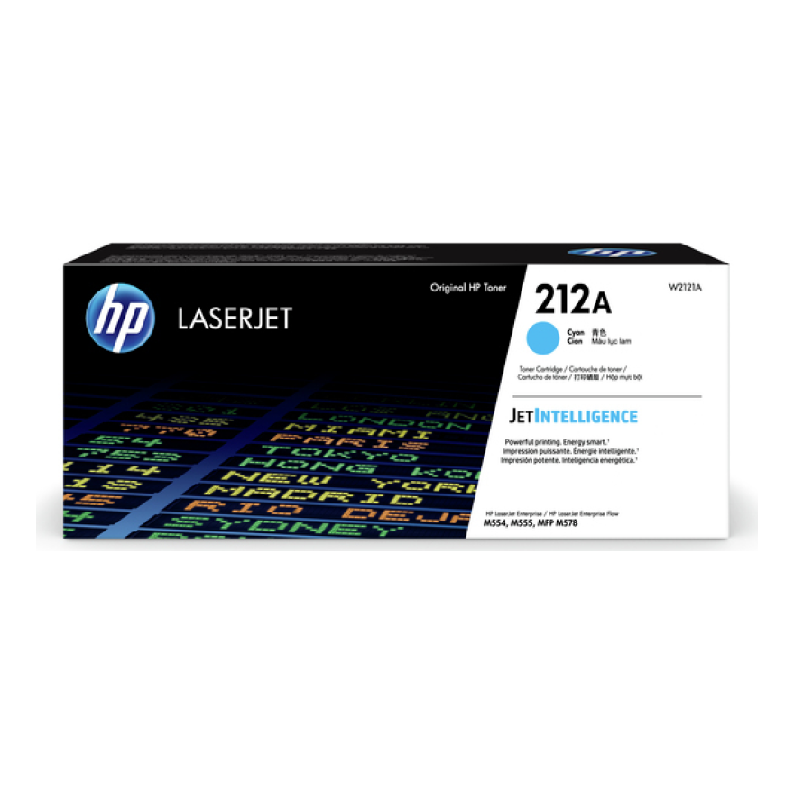 Tóner HP Original 212A Cian – Para LaserJet Pro M104, LaserJet Pro M132, LaserJet Pro M148 (W2121A)