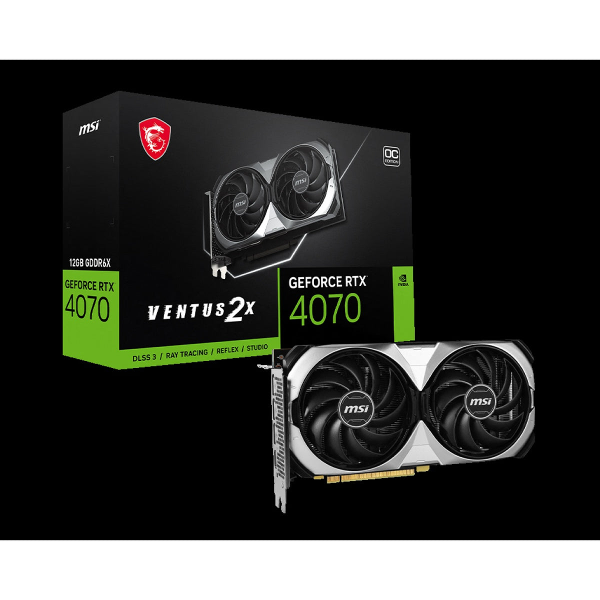 Tarjeta de Video Gaming MSI G4070V2X12C RTX 4070 2 Ventiladores OC