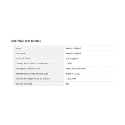 Disco Duro WESTERN DIGITAL WUH721414ALE604