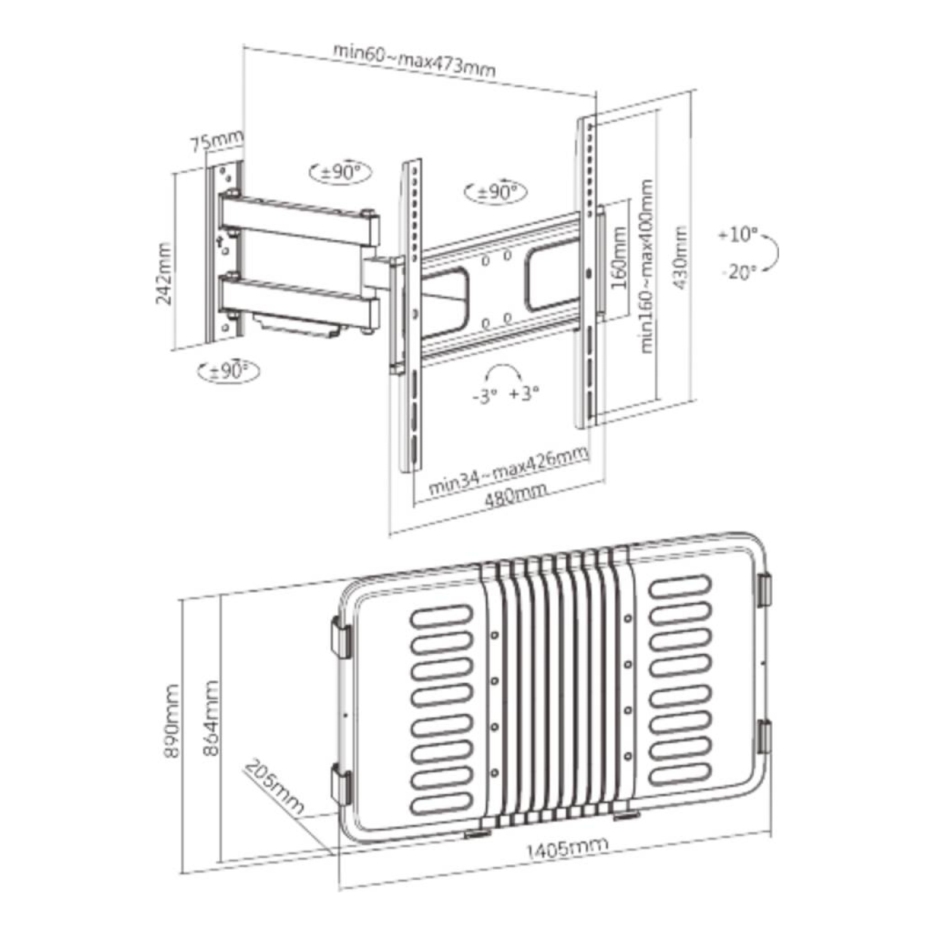 Soporte OVALTECH OVTVE-3255
