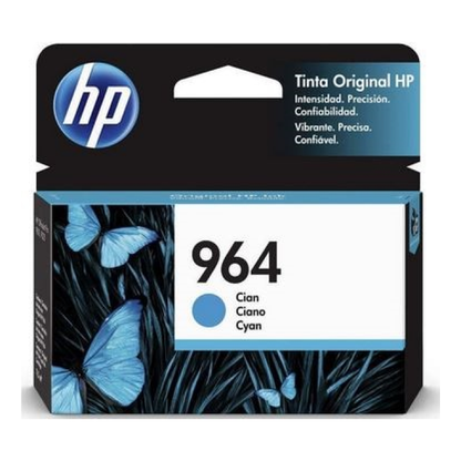 Cartucho de Tinta HP Original 964 Cian – Para OfficeJet Pro 9010, OfficeJet Pro 9020, OfficeJet Pro 9025 (3JA50AL)