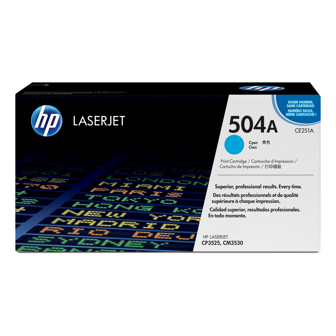 Tóner HP Original 504A Cian – Para CP3525, CM3530, CP4025 (CE251A)