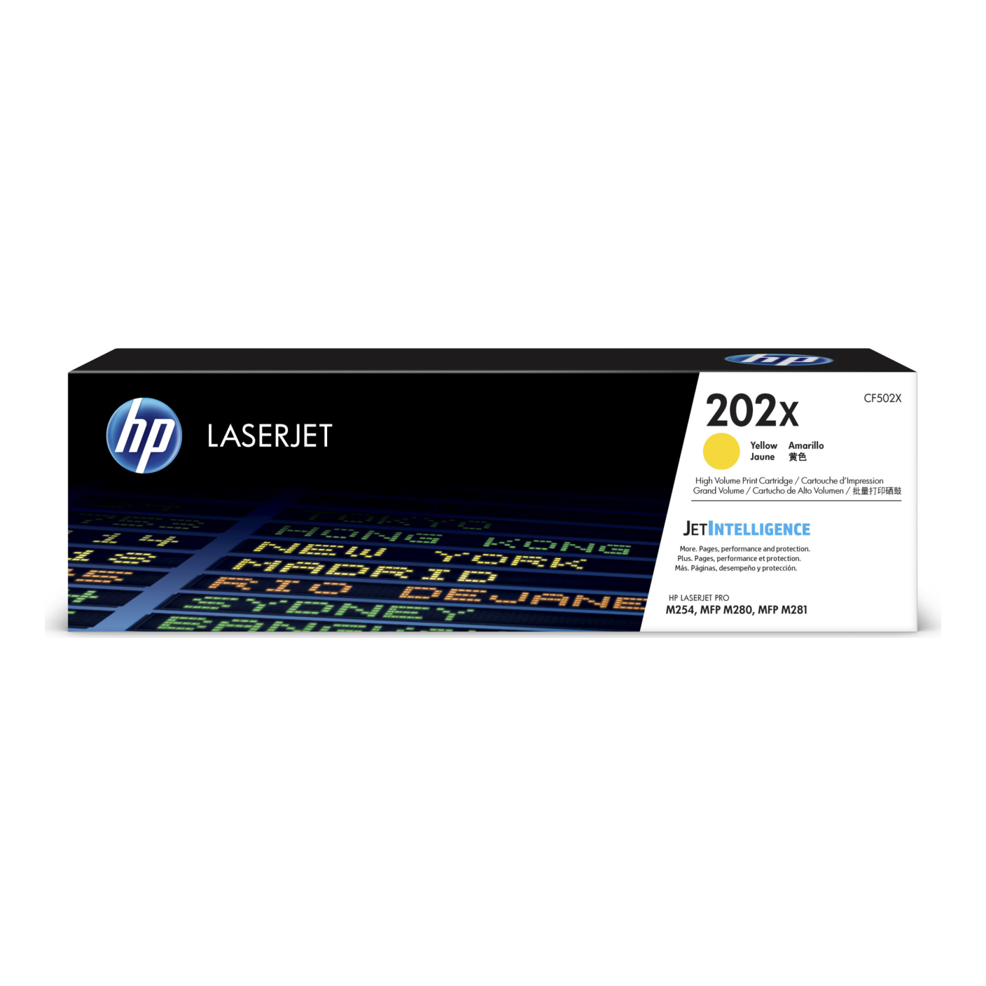 Tóner HP Original 202X Amarillo – Para LaserJet Pro M254, Color LaserJet Pro MFP M281, Color LaserJet Pro MFP M281 (CF502X)