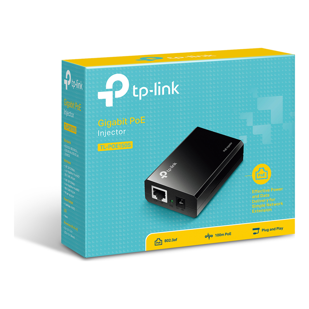 Inyector PoE TP-LINK IEEE 802.3af Gigabit (TL-POE150S)