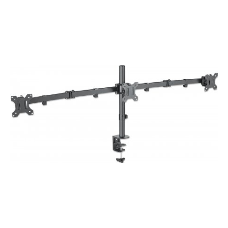 Soporte para monitor MANHATTAN movimiento articulado, 3 pantallas planas de 10