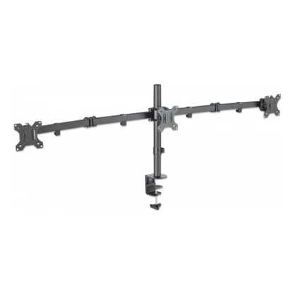 Soporte para monitor MANHATTAN movimiento articulado, 3 pantallas planas de 10
