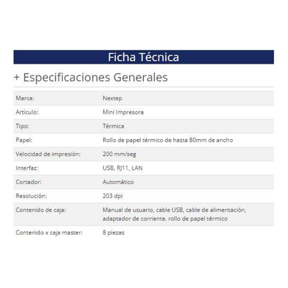 Mini Impresora POS Nextep NE-511