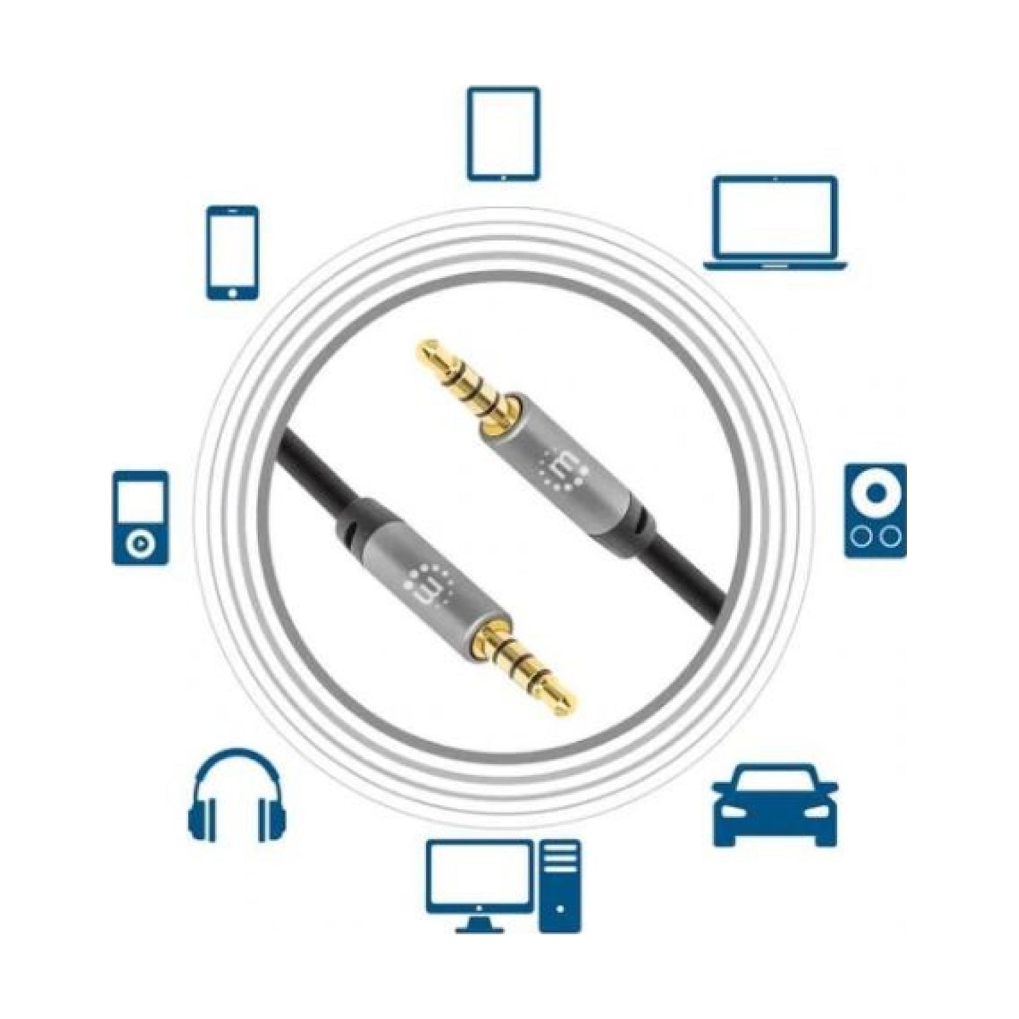 Cable Auxiliar de Audio Estéreo de 3.5 mm MANHATTAN 356008