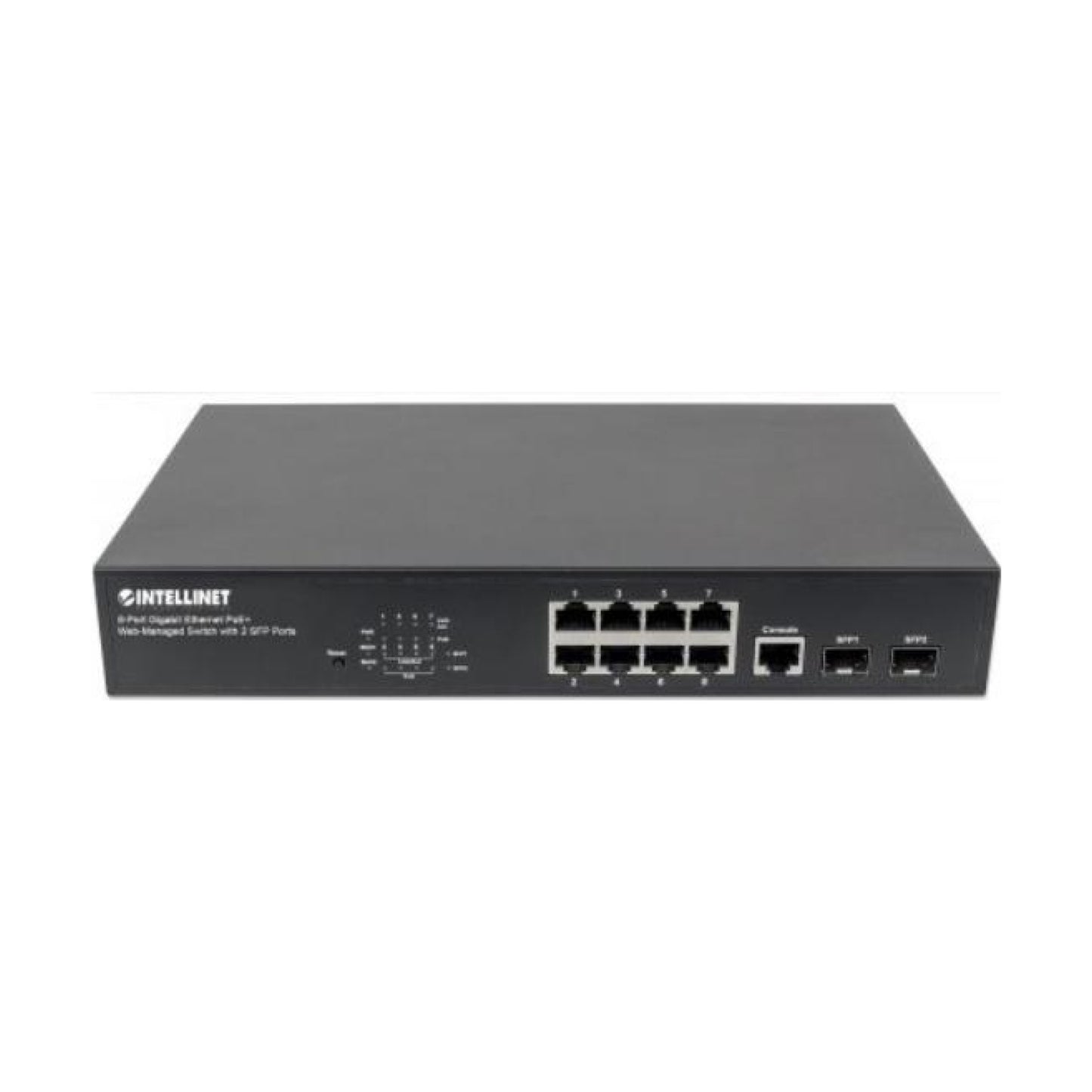 Switch INTELLINET  Administrable Gigabit Ethernet de 8 puertos PoE+ con 2 puertos