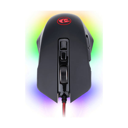 Mouse Gaming Redragon Dagger 2 USB óptico 10000 DPI 8 botones RGB Aluminio, Negro (M715RGB-1)