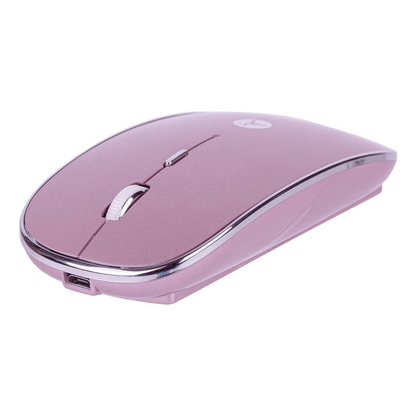 Mouse TECHZONE SLIVE inalámbrico 2.4 GHz/USB óptico 1600 DPI 4 botones Rosa (TZACMOI27)