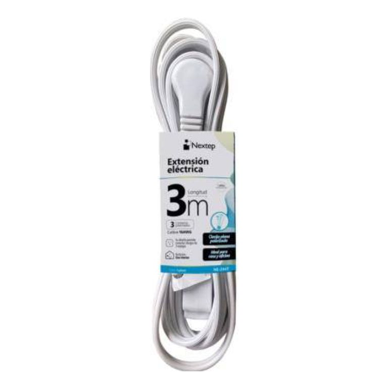 Extensión Eléctrica Nextep de 3 m, 16 AWG (NE-244T)