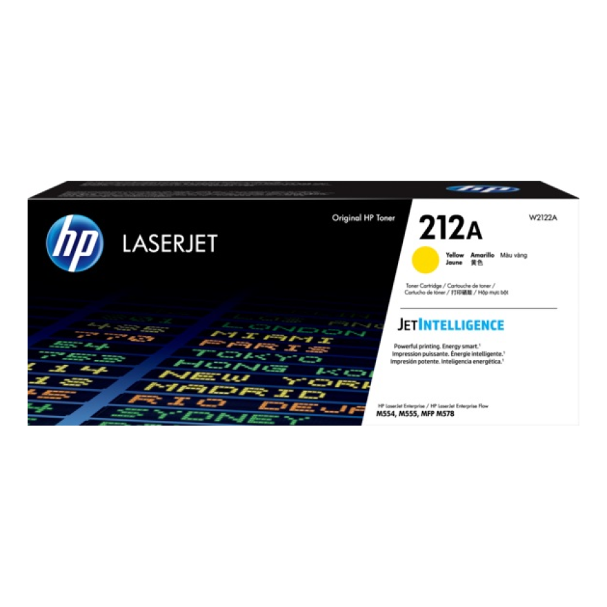 Tóner HP Original 212A Amarillo – Para LaserJet Pro M404dn, LaserJet Pro M404dw, LaserJet Pro M404n (W2122A)