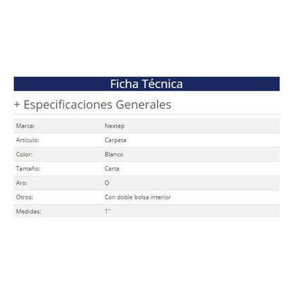 Carpeta Nextep NE-013U