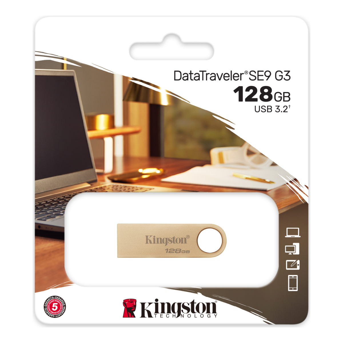 Memoria USB Kingston Technology DataTraveler SE9 G3 128 GB USB 3.2 Gen 1 Metálica (DTSE9G3/128GB)