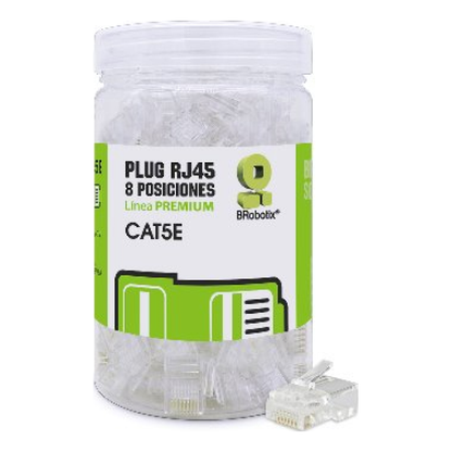 Plugs de Red RJ45, CAT5E, Bote 100 Pzs  BROBOTIX 263786