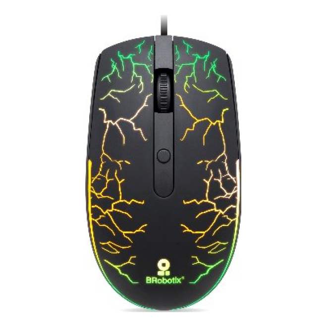 Mouse Gaming BROBOTIX USB Iluminado USB 1600 DPI RGB Negro (263946)