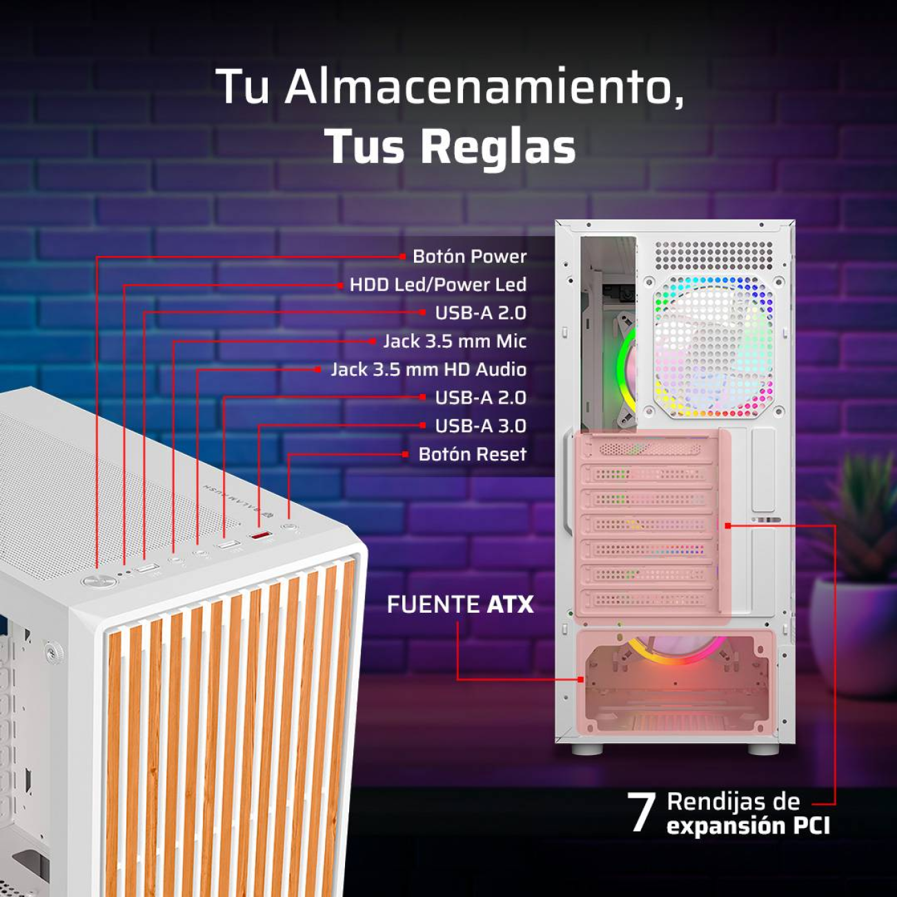 Gabinetes Gaming Balam Rush DRAGONFLY WOOD GM580CW