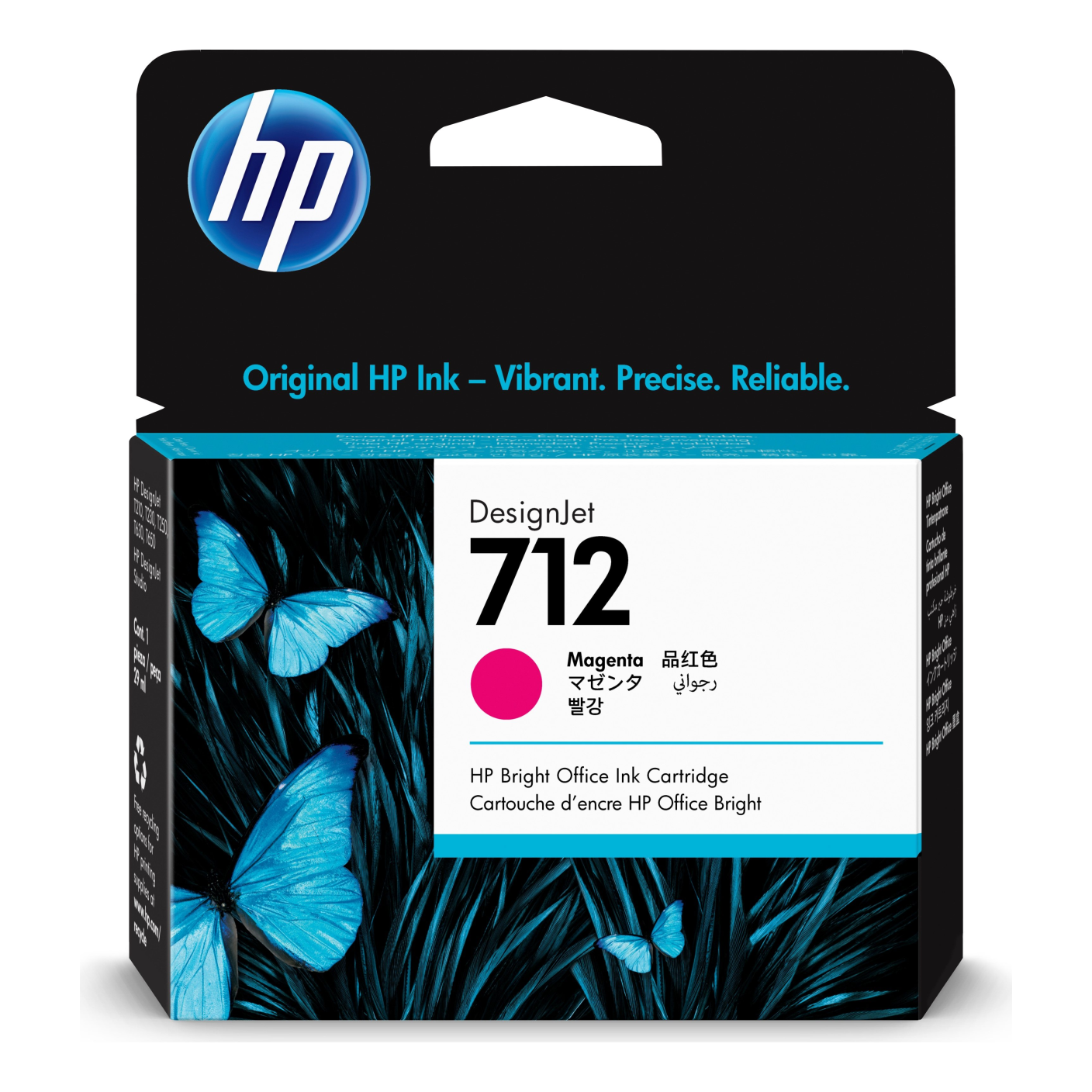 Cartucho de Tinta HP Original 712 Magenta – Para T610, T620, T770 (3ED68A)