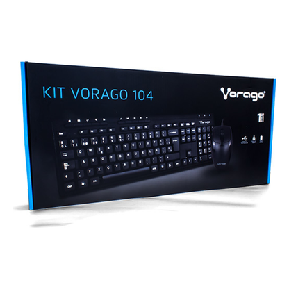 Kit de Teclado y Mouse VORAGO KM-104