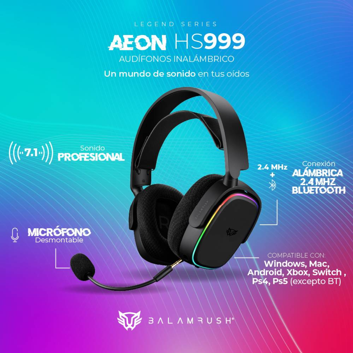 Audífonos Balam Rush HS999