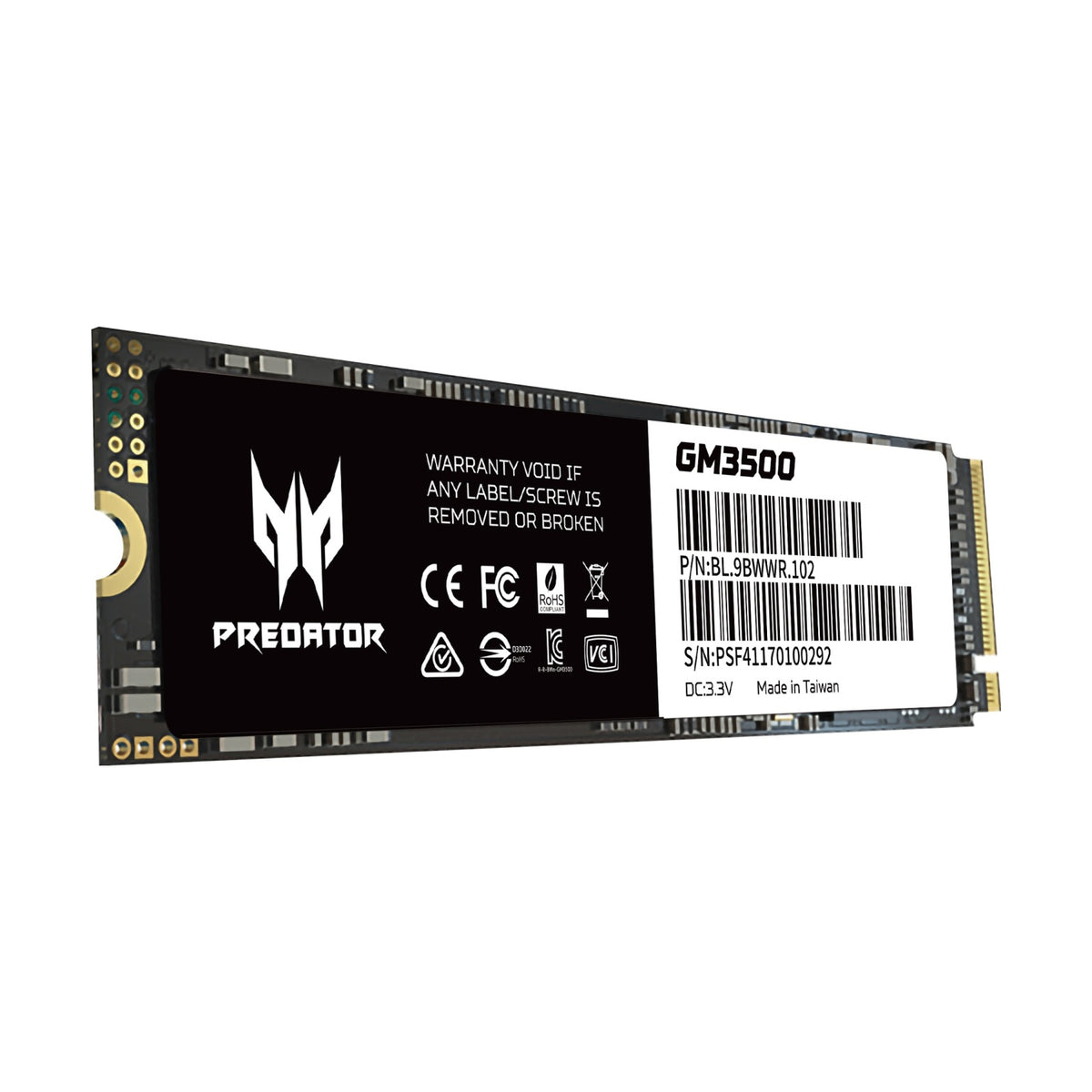 SSD M.2 NVMe Acer GM3500 1 TB PCIe 3.0 hasta 3400 MB/s (BL.9BWWR.102)