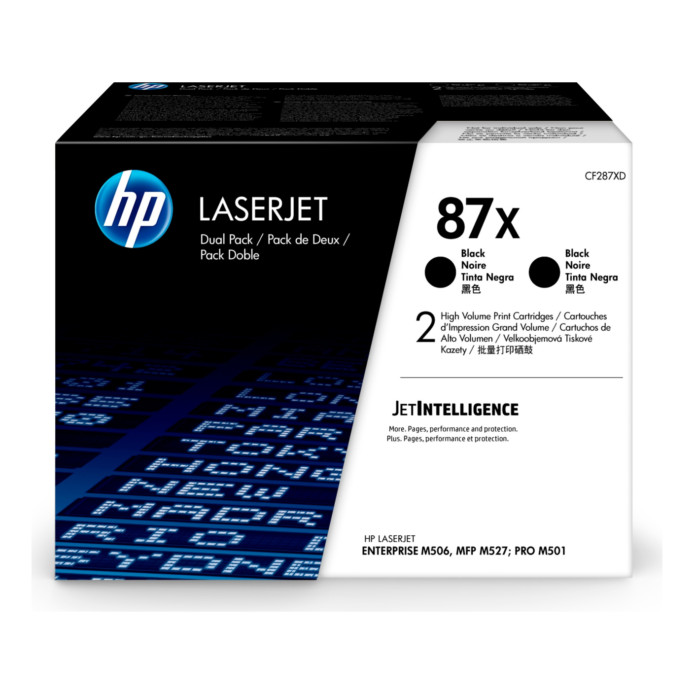 Tóner HP Original 87XD Tricolor – Para LaserJet Pro M501, LaserJet Pro M506, LaserJet Pro M527 (CF287XD)